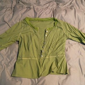 Large green blouse boho